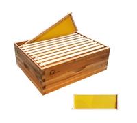 Kit Ruche 10 Cadres en Bois Cèdre - Imprégné Cire d'Abeille Naturelle, Protection Résistante aux Intempéries, Ruche D'abeilles