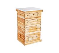 VEVOR Ruche Langstroth – kit 40 cadres, bois sapin ciré, 2 prof. + 2 moy., fenêtres acryliques