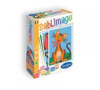 Sentosphère - Sablimage Mini Copains Calins- Kit loisirs créatifs enfant - 4 tableaux en sable - 9 couleurs de sable coloré - Concept Box avec cadre - Dès 4 ans - Fabriqué en France - 8100