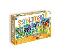 SentoSphère - Sablimage Papillons - Kit loisirs créatifs enfant - 4 tableaux en sable - 16 couleurs de sable coloré - Concept Box avec cadre - A partir de 4 ans - Fabriqué en France -8813