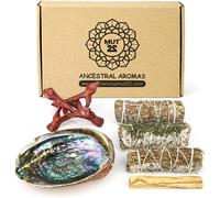 Kit Sahumerio,Palo Santo,Sauge Blanche,Sauge Du Désert,Rue,Coquille D'ormeau-Kit Complet Pour Purification Et Harmonisation