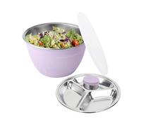 Kit Saladier - Conteneur De Préparation En Avec Couvercle Et Plateau Amovible - Bol Mélangeur à Salade avec Récipient et Plateau Amovible,Pour Maison Cuisine Bureau Repas Fête Pique-Nique en Plein Air