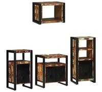 Kit Salle de Bain Industriel Moderne avec Armoire Spacieuse et Étagère Murale, Design Fonctionnel aux Finitions Texturées pour Rangement Intelligent et Style Épuré, Idéal