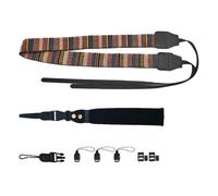 Kit Sangle Appareil Photo : Camera Strap et Camera Wrist Strap, Bandoulière Réglable à Dégagement Rapide en Nylon Respirant, Noir, Confort & Sécurité pour Voyage, Reportage, Adjustable Camera