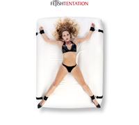 Fetish Tentation Kit attache lit – Poignets et chevilles, sangles Velcro réglables, masque inclus