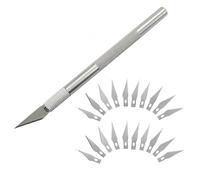 Kit Scalpel de Précision 21 Pièces, Couteau d'Art avec Manche en Aluminium et 20 Lames de Rechange #11, Cutter de Précision pour Loisirs Créatifs, Maquette, Sculpture, Scrapbooking, Papier et Bricolag