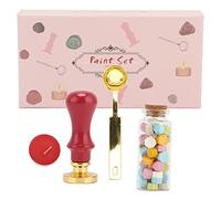 Kit Sceau De Cire, Ensemble De Sceau Classique Macaron Transparent, Poignée Poudre De Fée, Pour Scellement D'enveloppes Invitations Mariage - Tête De Tampon Amovible, Motifs (rose Long Bo Xiu-Z HUD