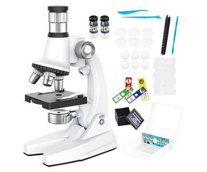Kit Science Microscope pour Débutants, Kit de Microscope pour Débutants pour Enfants | Kit de Microscope Scientifique pour Débutants 100X-1200X,Garçons Filles Home School Apprentissage Expérience