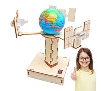 Kit Sciences Éducation - Kit En Bois Modèle Jour-Nuit 9x5,8x18,2 Cm, Jouet D'enseignement STEM, Ensemble De Construction Satellite Artisanale Avec Guide De Montage | Projet Scientifique Et