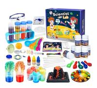 Kit Scientifique 70+ Experiences pour Enfants 4-12 Ans Laboratoire de Chimie et Kit Volcan Jeux éducatifs de Sciences