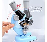 Kit scientifique de Microscope, grossissement 100X/400X/1200X, tige éducative, cadeau pour débutants, bleu jaune Orange blanc