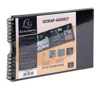 Exacompta – Album photos spiralé noir Réf.16801E – 32x22 cm – 70 p. noires – Kit accessoires