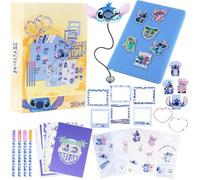 Kit Scrapbooking Enfant Set DIY Journal Créatif Carnet Stylos Autocollants Marque Pages Fournitures Art Idée Cadeau Bleu