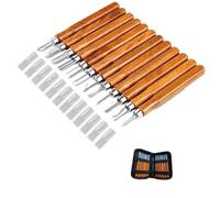 Kit sculpture bois Ensemble de couteaux à découper le bois SK2, lames en acier au carbone, outils menuiserie, donner une pierre aiguiser, outil Sculpture bricolage, 12 pièces