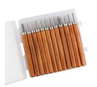 Kit sculpture bois Manche En Bois, Ciseaux De Sculpture Sur, Outils For Le Travail Du, Couteau D'olive, Ensemble D'outils Couteaux Faits À La Main(12pcs plastic box)
