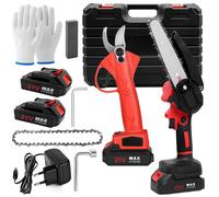 kit sécateur électrique sans fil 3 en 1 | Tronçonneuse 6" & sécateur 30mm | 2×21V batteries | Lames SK5 | Moteur sans balais | Construction légère
