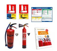 Kit sécurité incendie 2 Extincteurs (CO2 + eau) + signalétique