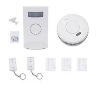 Kit sécurité KYF : Alarme sans fil avec détection mouvement/ouverture + Détecteur de fumée - pile 3 ans