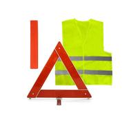 Kit Sécurité Moto 2-en-1, Gilet Réfléchissant + Triangle Pliable, Mallette Rangement, Conforme Normes, Urgence Route