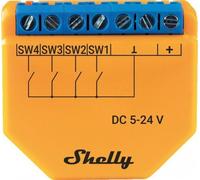 Shelly Plus i4 DC - Contrôleur Domotique Wi-Fi à 4 entrées, 5-24 VDC, Commande à distance dispositifs connectés, Horaires et scènes intelligentes, app iOS, Android