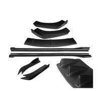 Kit Séparation Pare-Chocs Avant Voiture Carrosserie À Lèvres Extensions Jupes Latérales Angle D'enveloppe Arrière Becquet pour A4L 2017-2022 Jupes Latérales De Voiture(Noir Mat)