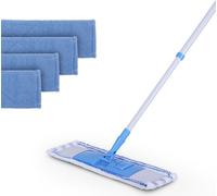 Kit serpillière - microfibre ( bleu/blanc ) incl. 4 housses de rechange en bleu