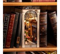 Kit serre-livres miniature Rolife DIY - Puzzle 3D en bois avec lumières LED, bibliothèque décorative pour adultes, cadeaux de Noël et d'anniversaire uniques pour femmes et hommes Marque : RolifeType d
