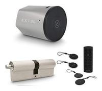 Kit Serrure Connectée Extel Lock avec cylindre 45 sur 45 mm et clavier sans fil et 2 badges supplémentaires G