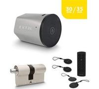 Kit Serrure Connectée Extel Lock avec cylindre 30 sur 35 mm et clavier sans fil et 2 badges supplémentaires G
