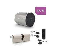 Kit Serrure Connectée Extel Lock avec cylindre 45 sur 45 mm et clavier sans fil et 2 badges supplémentaires G