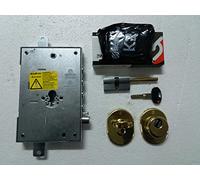 Kit serrure porte blindée original securemme 3 pistons entraxe 37 mm Entrée 63 mm + Cylindre securemme 5 clés + Defender et plaque securemme
