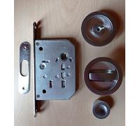 Kit serrure porte coulissante CHROME SATINÉ