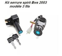 Kit serrure pour scooter MBK 50 Spirit 2003 neiman 3 fils serrure de selle 2 clé