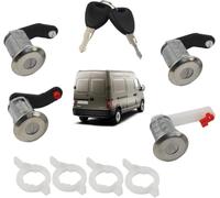 Kit Serrures 4 Barillets 3 portes et coffres compatible RENAULT Master II Mascott OPEL Movano NISSAN INTERSTAR avec 2 clés - serrures avant droite gauche porte lateral