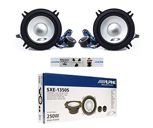 KIT Set pour Alpine SXE-1350S Système 2 Voies 13,00 cm 130 mm 5" Haut-parleurs Gris 40 Watts rms et 250 Watts Max impédance 4 ohm, par Paire + 5 Autocollants gratuits