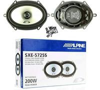 KIT Set pour Alpine SXE-5725S 2 Enceintes coaxiales 2 Voies ovales 5 x 7 13 x 18 cm 130 x 180 mm 35 Watts rms 200 Watts Max 4 ohm, la Paire + vis d'installation et Accessoires