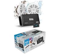 KIT Set pour Boss Audio Systems ASK902B.6 kit Marin avec amplificateur Bluetooth MC900B 4 canaux, Paire d'enceintes MR6W 90 Watts rms 180 Watts Max, Un étui pour Smartphone, 1 kit + Accessoires