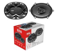 KIT Set pour Boss Audio Systems CH5730B Enceintes coaxiales 3 Voies 5 x 7 12,7 x 17,8 cm 127 x 178 mm, 150 Watts rms 300 Watts Max, pour Voitures, Suspension en Gomme, par Paire + grilles gratuites