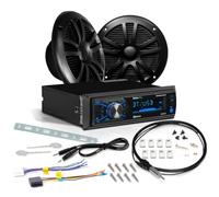 KIT Set pour Boss Audio Systems MCBK634B.6, 1 kit avec autoradio Bluetooth AM/FM étanche, 1 Paire d'enceintes et 1 antenne dipôle, 1 kit + Accessoires offerts
