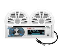 KIT Set pour Boss Audio Systems MCK508WB.6, 1 kit Marin avec récepteur AM/FM Bluetooth étanche, 2 Haut-parleurs de 16,5 cm 6,5" de 90 Watt rms 180 Watt Max et 1 antenne dipôle., 1 kit