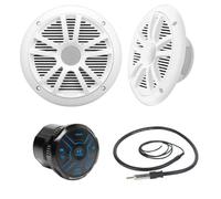 KIT Set pour Boss Audio Systems MG250W.6 avec récepteur Bluetooth MGR250B, étanche, 1 Paire d'enceintes MR6W et 1 antenne dipôle MRANT10, pour Utilisation Marine, Bateau et Piscine, 1 kit