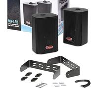 KIT Set pour Boss Audio Systems MR4.3B, 2 Enceintes 3 Voies Noires, 100 W RMS, 200 W Max, étanche, intérieur/extérieur, Paire + Supports de Fixation