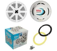 KIT Set pour Boss Audio Systems MR52W 2 Enceintes Marines Blanches 2 Voies 5,25" 13 cm 130 mm, 75 Watts rms 150 Watts Max, étanche, mer, Piscine, Bateau, hôtel, par Paire + Accessoires offerts