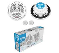 KIT Set pour Boss Audio Systems MR652C, 2 Enceintes Marines coaxiaux système 2 Voies 16,5 cm 165 mm 6,5", 175 W RMS, 350 W Max, 4 ohms, 90 DB, étanches, pour Bateau et mer, Paire