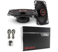 KIT Set pour DS 18 G4.6Xi 2 Enceintes coaxiales 2 Voies 4" x 6" 10,2 x 15,5 cm 102 x 155 mm, 45 Watts rms 135 Watts Max, 4 ohm, 84 DB, pour Voiture, par Paire + câbles d'installation