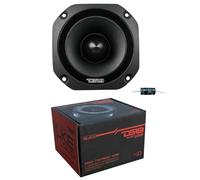 KIT Set pour DS18 PRO-TW750C-4/BK, 1 Tweeter Super Bullet de 10,3 x 10,3 cm, 200 W RMS, 400 W Max, 4 ohms, 109 DB SPL, pour Voiture, 1 pièce + condensateur d'installation