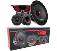 KIT Set pour DS18 Pro-X8.4BMPK, Système de Haut-parleurs 2 Voies 20 cm 200 mm 8", 275 Watts RMS, 550 Watts Max, avec 2 woofers et 2 tweeters, 4 ohms, pour Voiture, kit par Paire