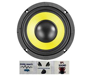 KIT Set pour Fenton 902.420 WK14 1 Haut-Parleur woofer Large Bande Kevlar 13 cm 130 mm 5,25", 100 Watts rms 200 Watts Max, 8 ohm, sensibilité 89 DB, Suspension en Caoutchouc, 1 pièce + 3 Autocollants