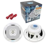 KIT Set pour LANZAR AQ6CXW 2 Enceintes Blanches 2 Voies 200 Watts rms 400 Watts Max 19,5 cm 6,5" Camping-Car mer Piscine Bateau Restaurant hôtel étanche, par Paire