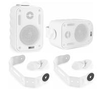 KIT Set pour Power Dynamics BG030 100.042 2 Enceintes 2 Voies étanches Blanches pour Piscine, Bateau, hôtel, Restaurant, pub, 25 Watts rms 60 Watts Max, avec Bass Reflex, par Paire